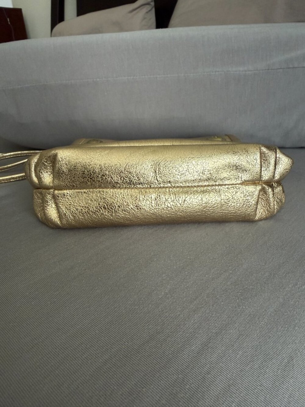 Vintage Coach Poppy Metallic Gold Leather Crossbody Bag Y2K - Picture 7 of 9